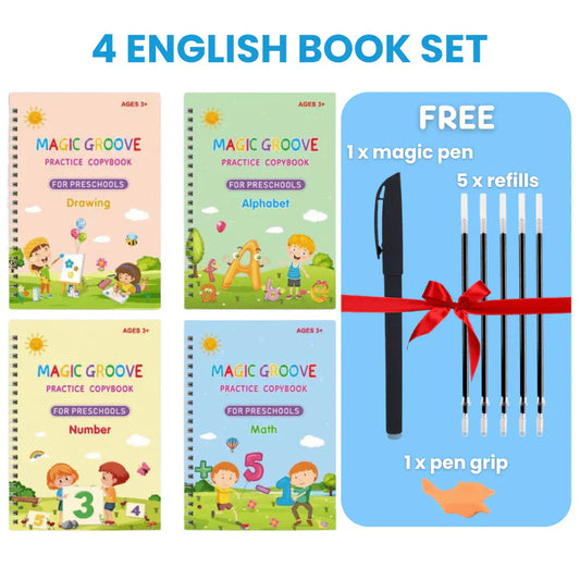 Magic Writing Book- Reusable Handwriting Practice with Disappearing Ink 4pc Set
